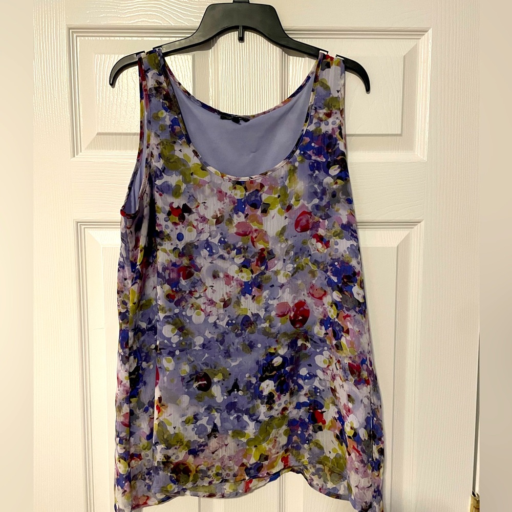 Abstract floral sleeveless Spence blouse XL